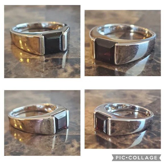 (John) Genuine 2ct Garnet Mens Ring Size 8 - Picture 7 of 8